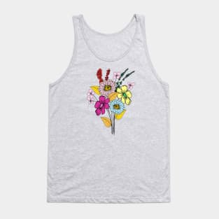 Colorful hand drawn flower bouquet Tank Top